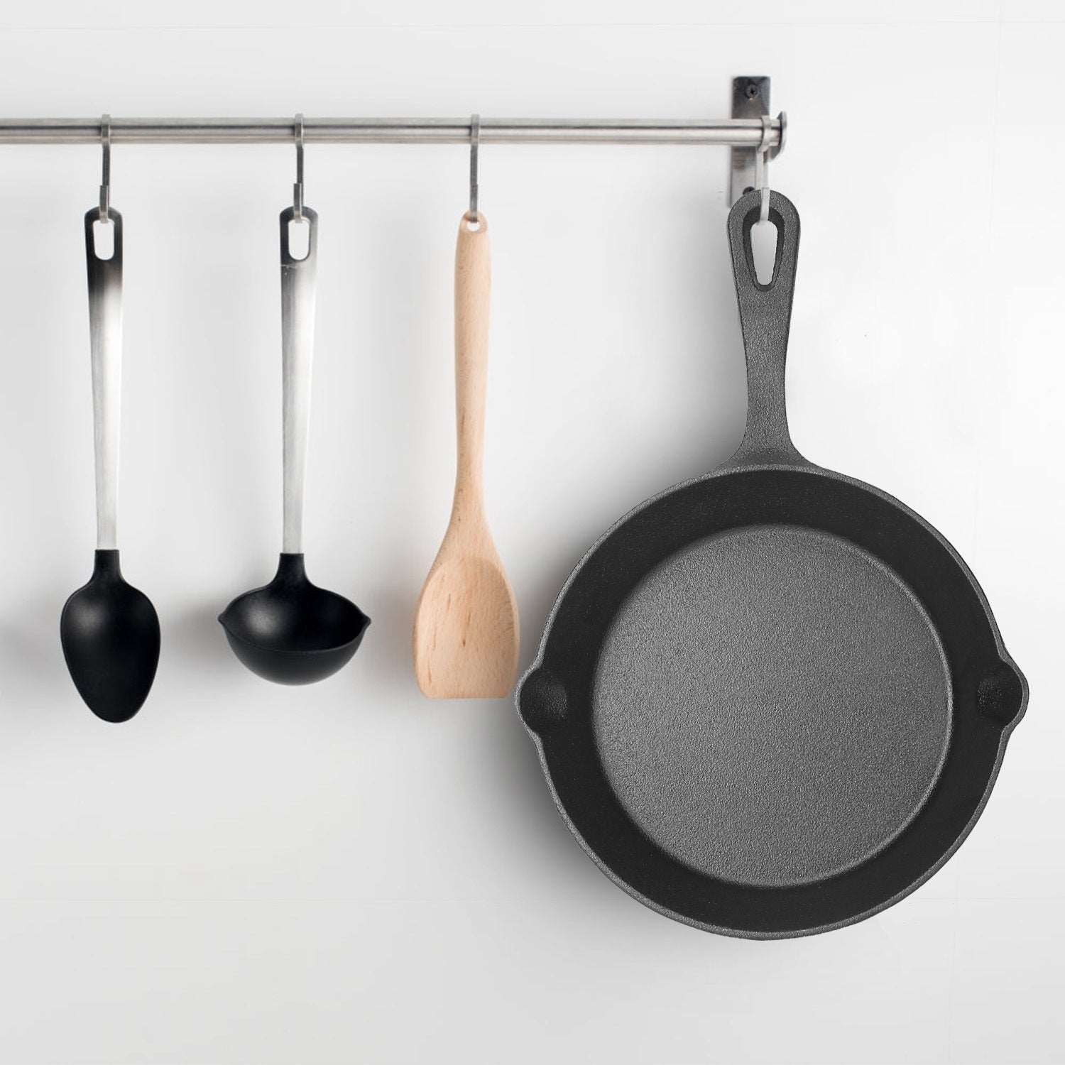 3Pcs Pre-Seasoned Cast Iron Skillet Set 6/8/10in Non-Stick Oven Safe Cookware Heat-Resistant Frying Pan Doba